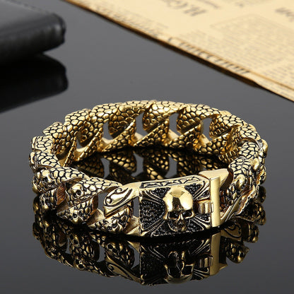 Bracelets pour hommes de style gothique rétro en acier inoxydable