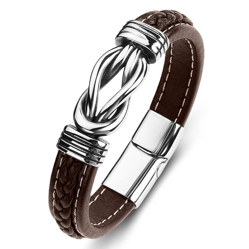 High Quality Handmade Bracelet Genuine Leather Stainless Steel