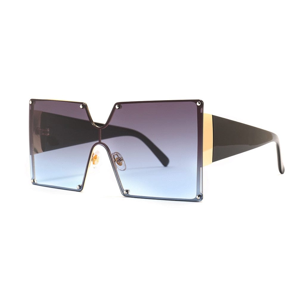 One-piece gradient luxury Oversized square sunglasses
