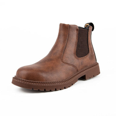 Safety Work Shoes for Men, Chelsea Steel Head Leather Indestructible
