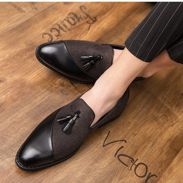 Semi-formal Hemp PU Leather Men's Suit Shoes