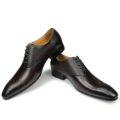 Zapatos de cuero genuino de lujo para hombres