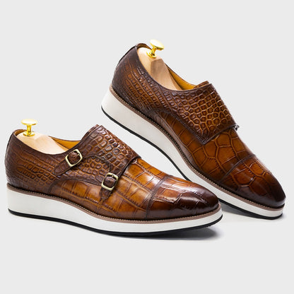 Zapatos casuales de los hombres clásicos piel de becerro patrón de cocodrilo