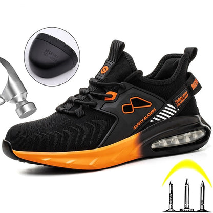 ¡Novedad! Zapatos de trabajo anaranjados con punta de acero, zapatos deportivos, zapatos de seguridad indestructibles, zapatos industriales antipinchazos para hombres
