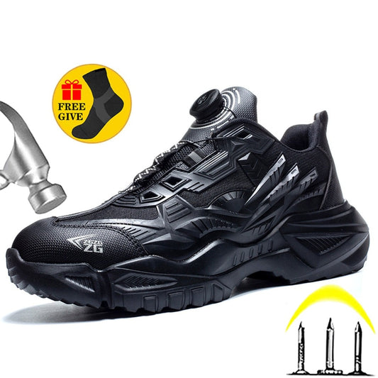 Zapatos de seguridad de alta calidad, hebilla giratoria de alambre de acero para hombres