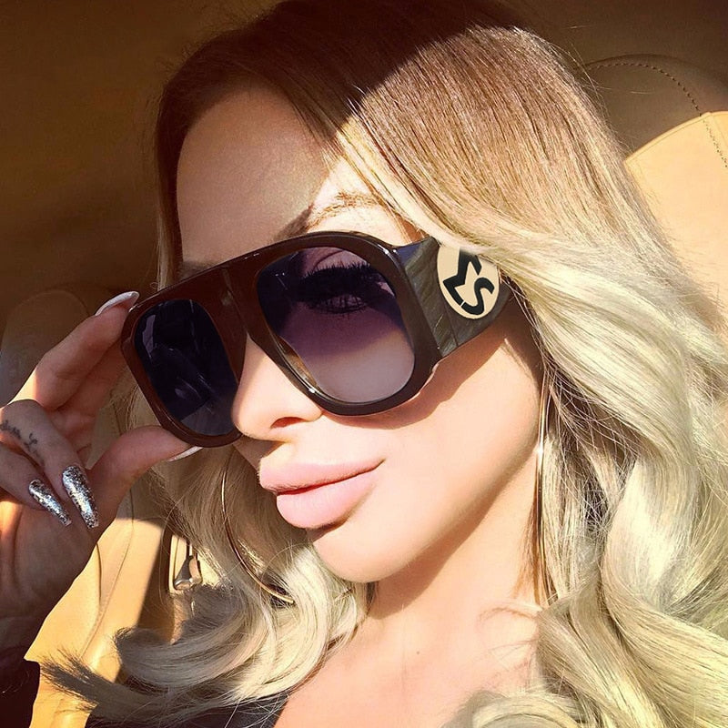 Luxury Celebrity Sunglasses Women Oversized Oval