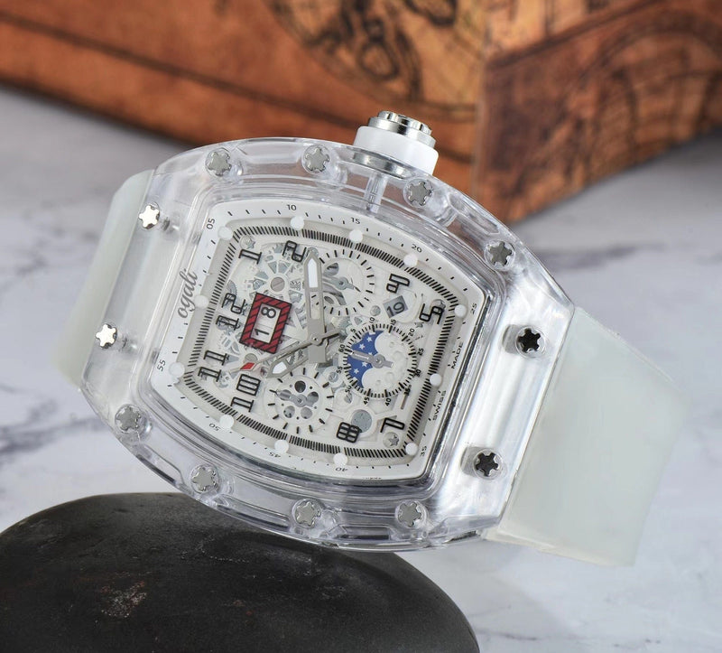 Relojes deportivos en forma de diamantes de imitación de banda de silicona