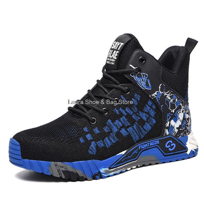 High Top Men's Safety Shoes Steel Toe Work Sneaker