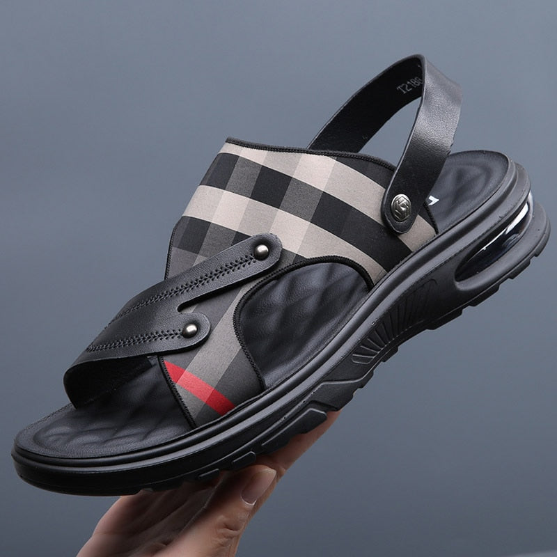 Men New Two-layer Cowhide Sandals