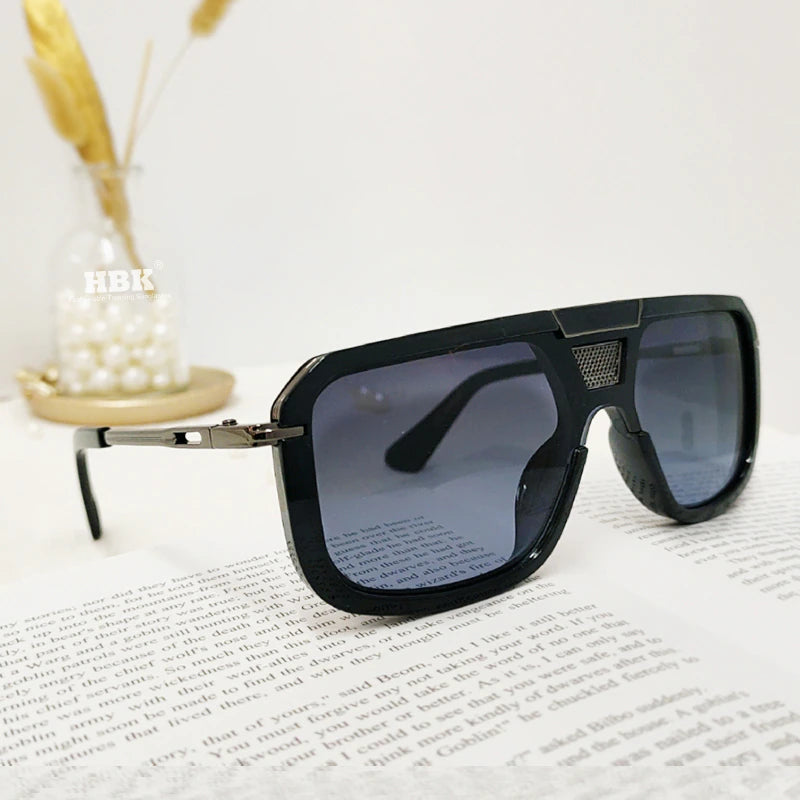 Double Bridges Men Sunglasses Fashion Black Clear