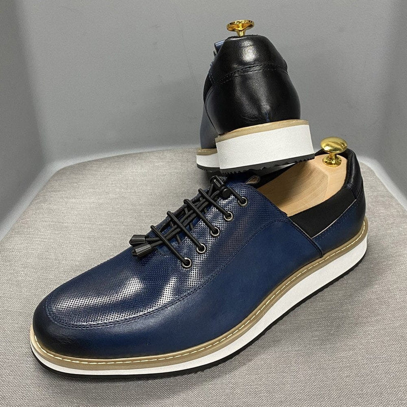 High Quality Genuine Leather Lace Up Luxury Sneakers
