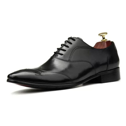 Leather Dress Shoe Genuine Leather Italian Brogues Lace Up