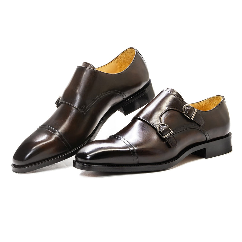 Luxury Men's Double Buckle Monk Strap Formal Shoes