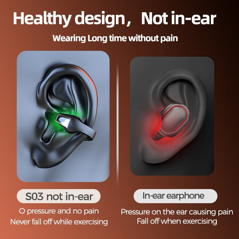 Casque d'écoute à conduction osseuse avec clip d'oreille sans fil 