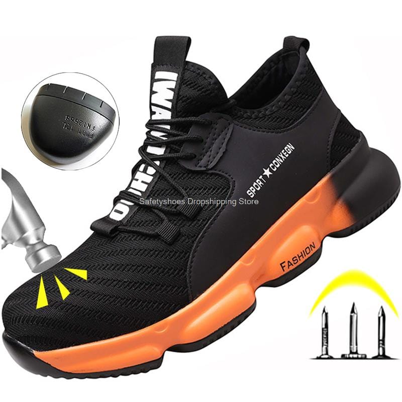 Safety Shoes Men Steel Toe Work Sneakers