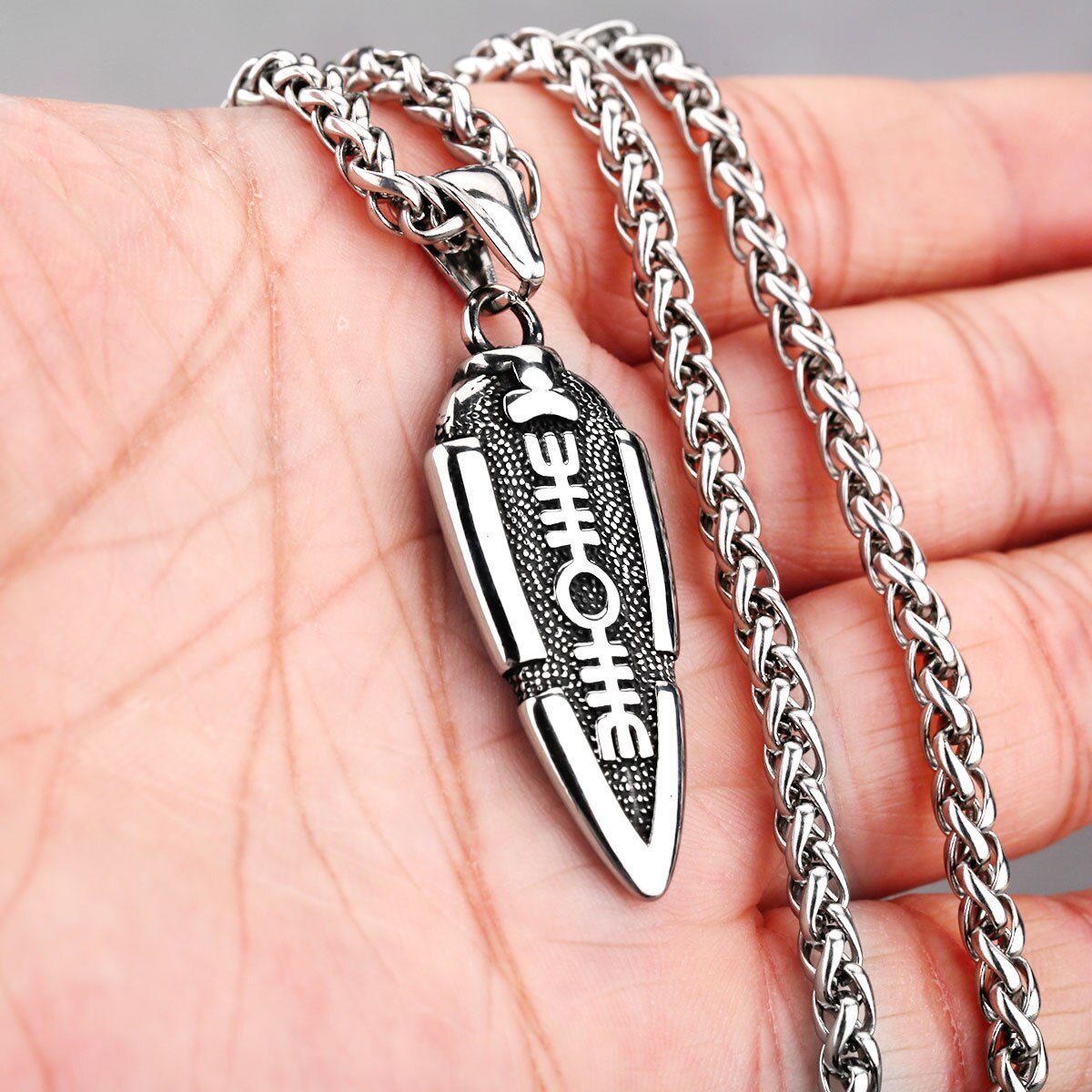 Stainless Steel Viking Spear Necklace Odin Rune
