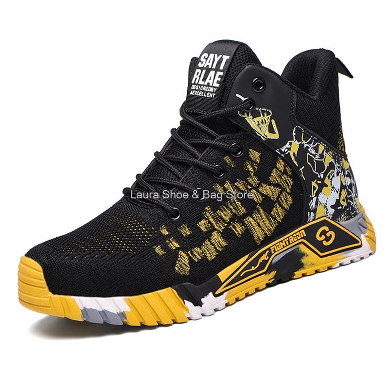 High Top Men's Safety Shoes Steel Toe Work Sneaker
