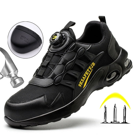 Zapatos de trabajo giratorios para hombre, zapatos de seguridad con cojín de aire, antigolpes, antipunción, zapatillas de deporte de trabajo, zapatillas protectoras