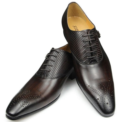Zapatos de cuero genuino de lujo para hombres